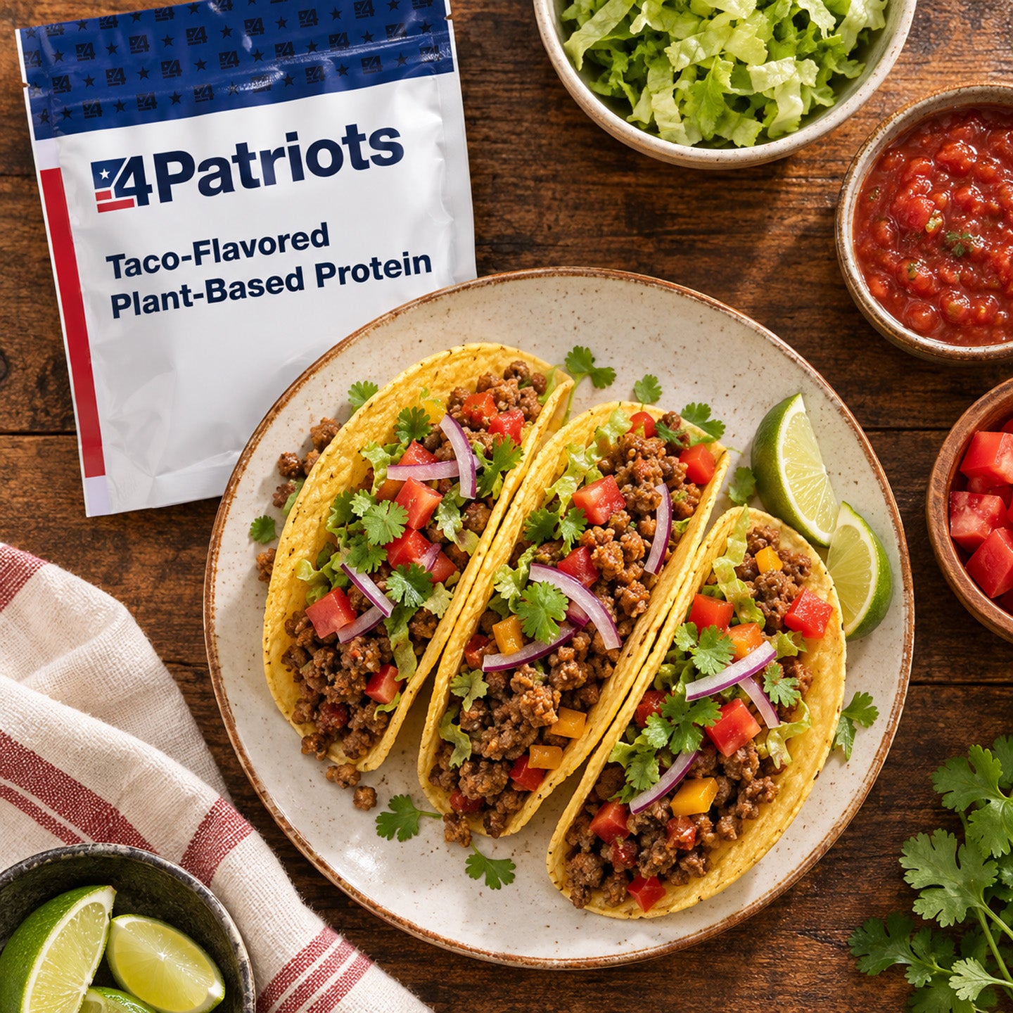 Taco-Flavored Plant Protein Pouch | 8 Servings – 4Patriots