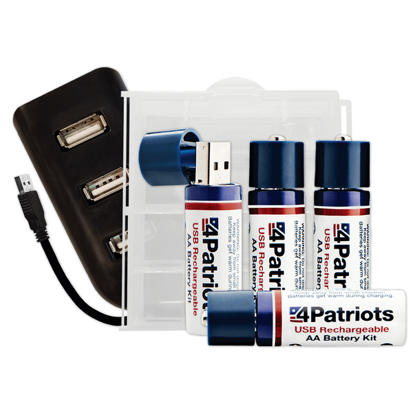 USB Rechargeable AA Battery Batteries | 1450 mAh | Quick Charge (2 Pack)