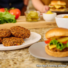Plant-Based burgers with topings.