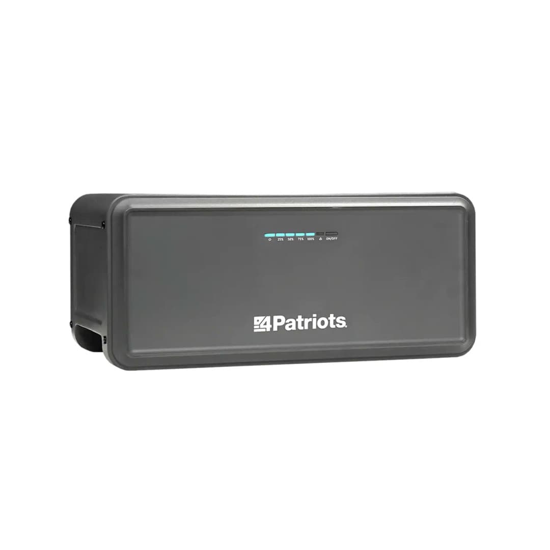 4Patriots Patriot Power Generator 2200X expansion power generator with LED battery indicator lights on front.