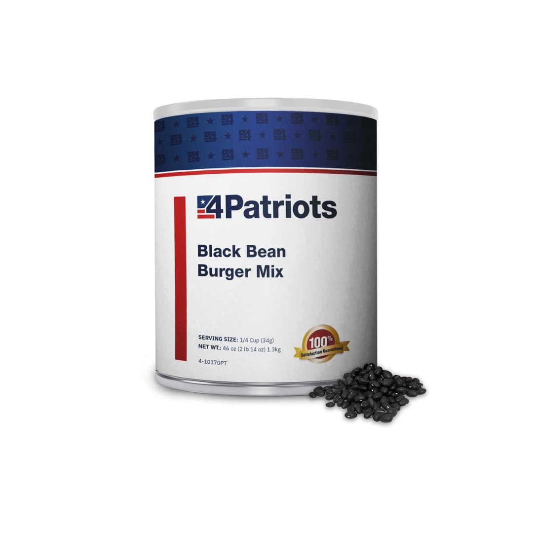 4Patriots Black bean burger mix #10 can emergency survival food kit.