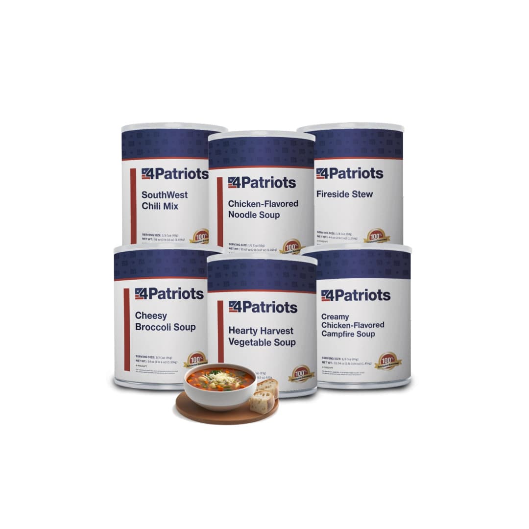 4Patriots Soups & Stews #10 Can Survival Food Variety Pack - 6 Pack.