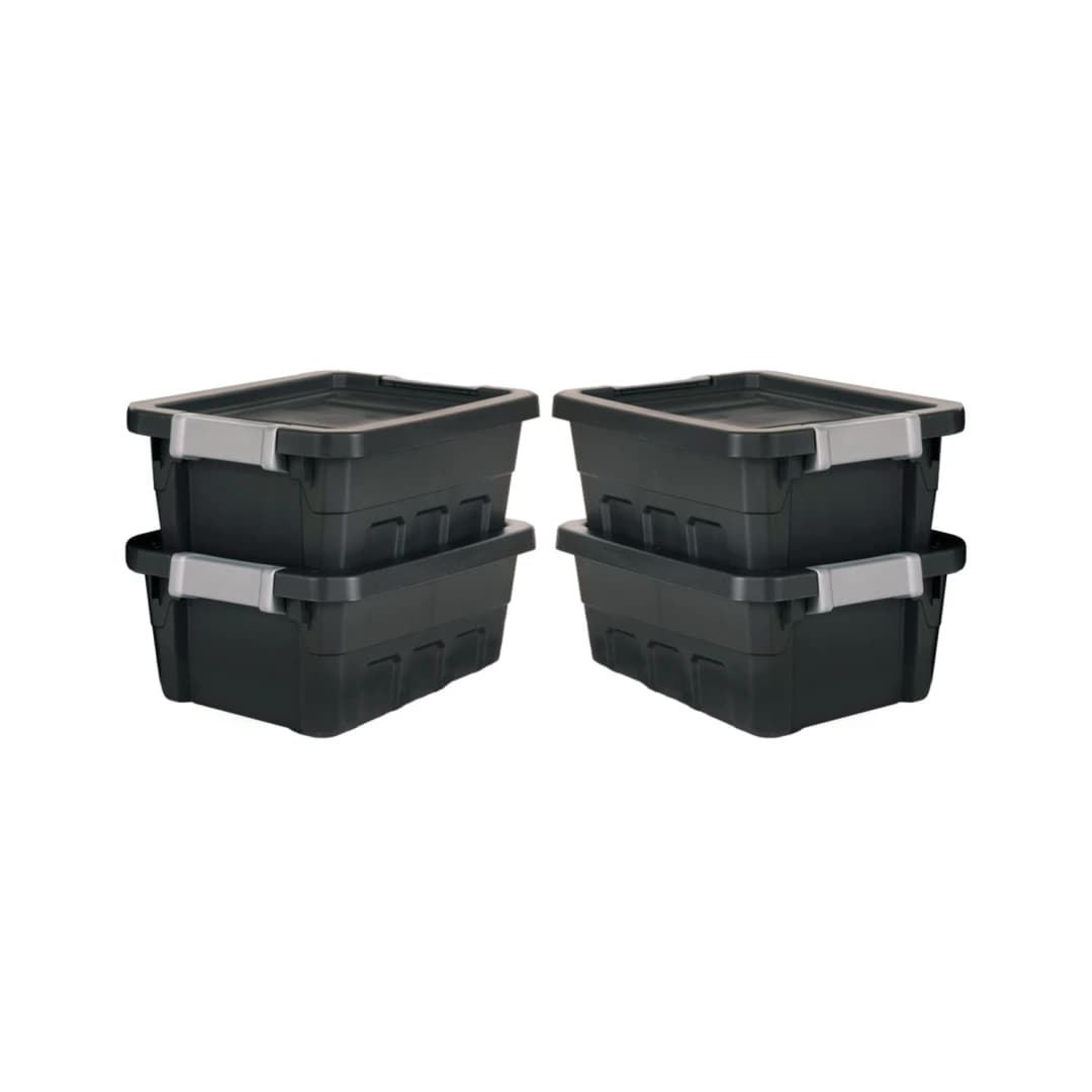 Small Stackable Storage Totes - 4 pack