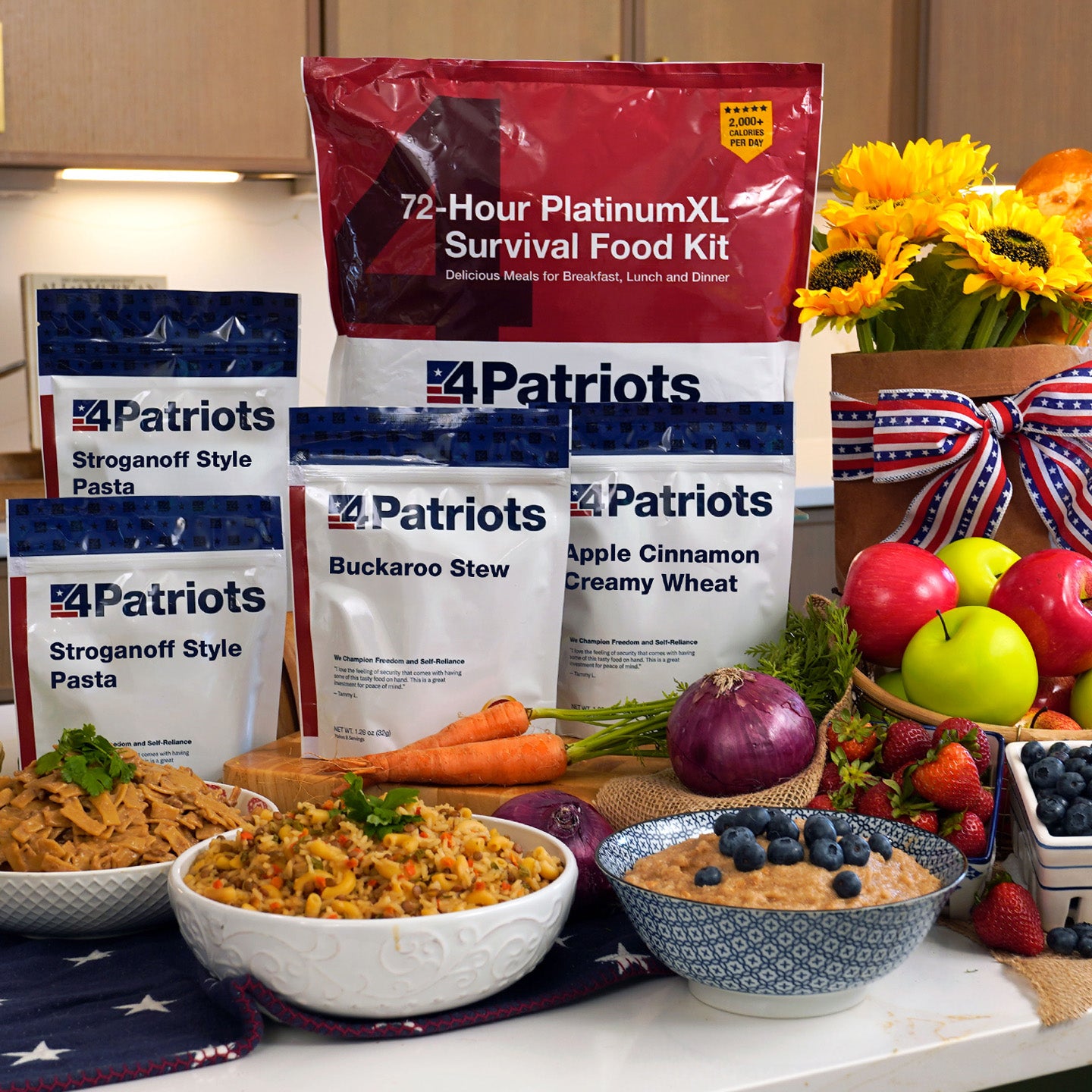 72-Hour PlatinumXL Food Kit | 24 Servings – 4Patriots