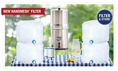 Patriot Pure Ultimate Water Filtration System and 4 5-Gallon Aqua Totes.