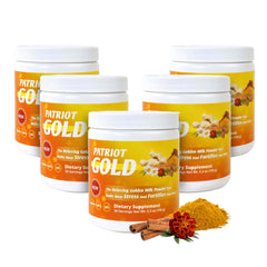 5 canisters of Patriot Gold double size.