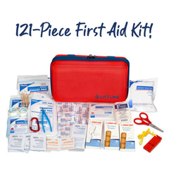 Lifeline Deluxe first aid kit. 121-piece first aid kit.