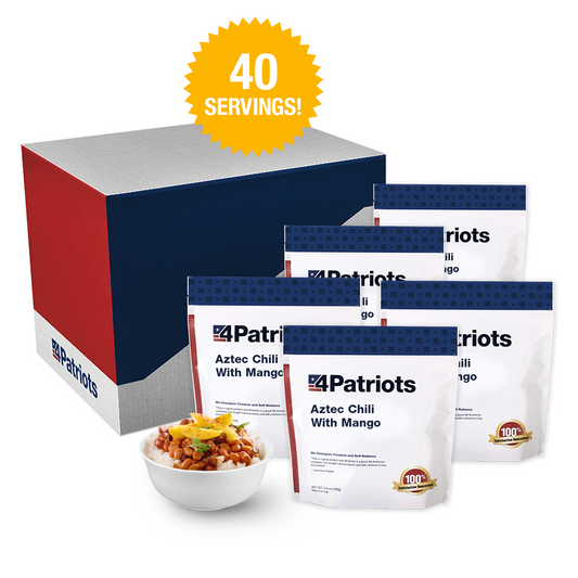 4Patriots Aztec Chili with Mango Food Kit Kit includes 40 servings.