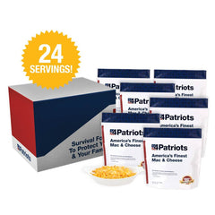 4Patriots America's finest mac & cheese Food Kit individual pouches. 24 servings.