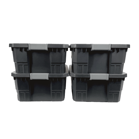 Large stackable storage totes 4-pack