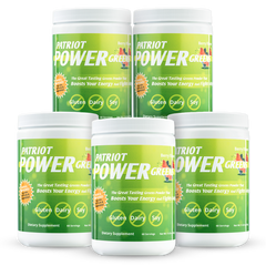 5 double size canisters of Patriot Power Greens.