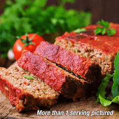 Black bean burger mixed prepared meatloaf. More than one serving pictured.