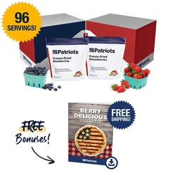 4Patriots Freeze-Dried Berry Super Pack with 96 servings, free bonuses, and free shipping.