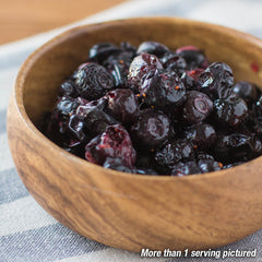 More than 1 serving of blueberries in bowl.