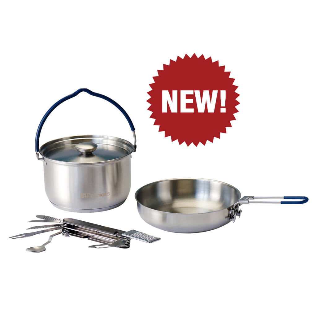 BeryLove Compact Stainless Steel Campfire Cooking Pots and Pans