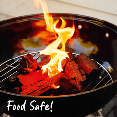 Fire burning in a stove outside. 4Patriots FlashFlame Weatherproof Fire-Starter is food safe!