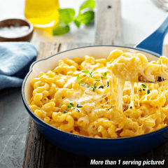 More than 1 serving pictured of macaroni and cheese.