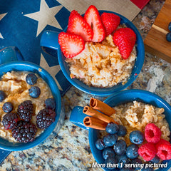 4Patriots Classic Griddle Breakfast Kit showing more than 1 serving of oatmeal.