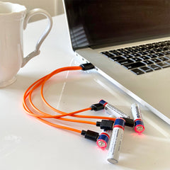 USB-Rechargeable Battery Basic Variety Pack charging from a laptop